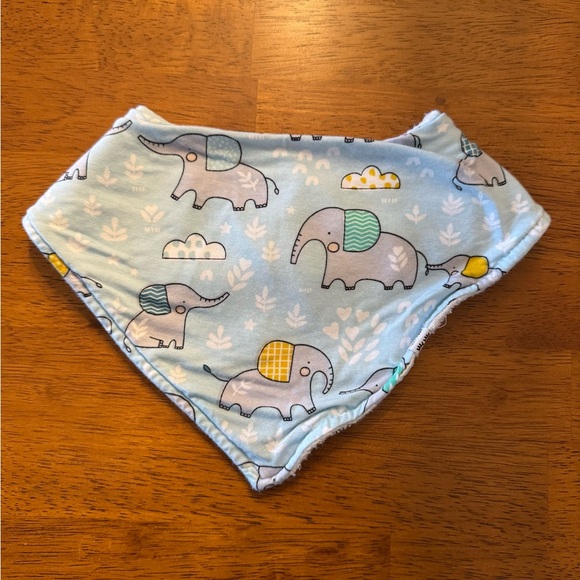 Little Sleepies LS Blue Elephants Bamboo Bandana Bib - Picture 5 of 5